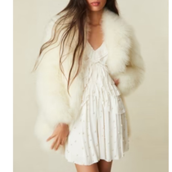 LoveShackFancy Cream Teddy Jacket - Picture 1 of 2